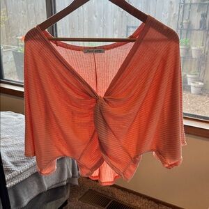 Coral Twist-Front Women's Top